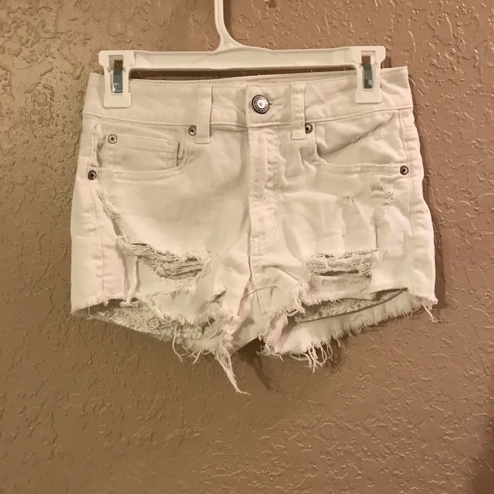 High rise denim short
